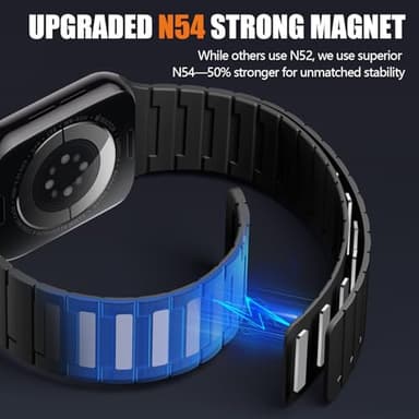 SNBLK Magnetic Watchband Compatible with Apple Watch Bands for Men 44mm 45mm 46mm 49mm 42mm Women, Silicone Sport Strong Magnets Strap for iWatch Series 11 ULTRA 3 ULTRA 2 SE 10 9 8 7 6 5 4 3 1, Black - Image 2