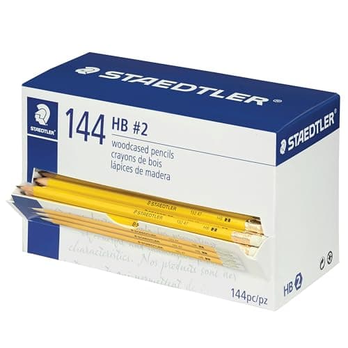 STAEDTLER Yellow School Pencils (144-Pack), Pre-Sharpened #2 HB with Erasers, Ready-to-Use School Supplies for Students and Teachers - Image 1