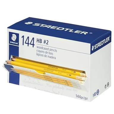 STAEDTLER Yellow School Pencils (144-Pack), Pre-Sharpened #2 HB with Erasers, Ready-to-Use School Supplies for Students and Teachers - Image 1