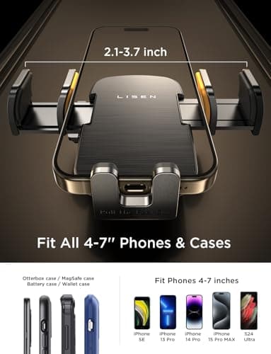 LISEN CD Phone Holder for Car iPhone 17 Adjustable CD Slot Phone Mount Holder Sturdy Cell Phones Holders for Your Car Accessories for Samsung Galaxy S25 S24 iPhone 16 15 Pro Max All Phones - Image 5