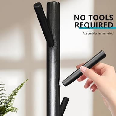 Z&L HOUSE Coat Rack Freestanding, Pure Natural Solid Wooden Coat Tree, 8 Hooks And Adjustable Height Floor Hanger, Used In The Bedroom Living Room Office To Hang Clothes, Hats, Bags - Image 6