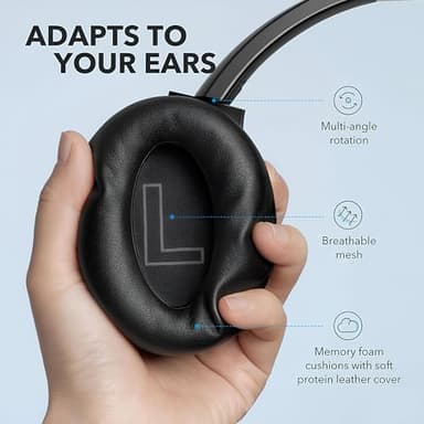 Soundcore Anker Life Q20 Hybrid Active Noise Cancelling Headphones, Wireless Over Ear Bluetooth Headphones, 60H Playtime, Hi-Res Audio, Deep Bass, Memory Foam Ear Cups, USB-C Charging (Renewed) - Image 5