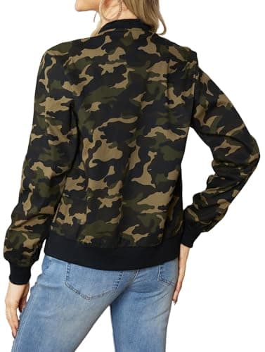 Sexycherry Faddish Military Casual Camouflage Lightweight Thin Short Jacket Coat For Women,Camouflage,X-Large - Image 7