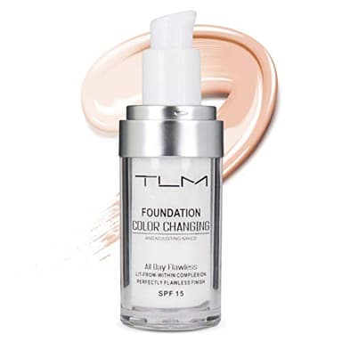 2PCS TLM Flawless Colour Changing Warm Skin Tone Foundation, Naturally Blends Moisturizing foundation makeup, Long Lasting Waterproof Lightweight Liquid Foundation SPF 15 for Face Makeup - Image 8