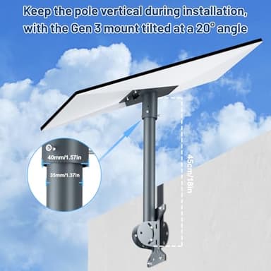 Starlink Roof Wall Mount Gen 3, Starlink Standard Mounting Kit, Mounting Bracket with Gen 3 Pipe/Pole Adapter for Starlink Internet Kit Satellite - Image 2