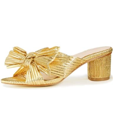 MUCCCUTE Women's Bow Knot Heeled Sandals Ankle Buckle Strap Chunky Heeled Open-toe Comfortable Wedding Party Fashion Heeled - Image 1