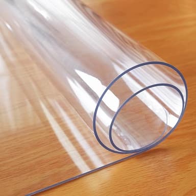 Clear Table Protector 36 x 60 Inch, 1.5mm Thick Plastic Table Cover, Waterproof PVC Clear Table Cover Protector, Desk Mat Writing Desk Pad for Desktop, Coffee & Dining Room Tabletop - Image 8