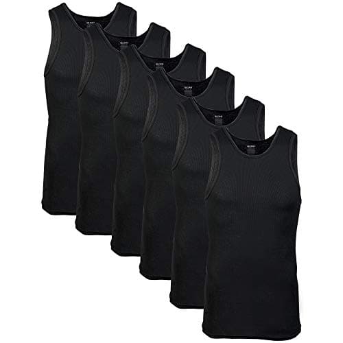 Gildan Men's A-Shirt Tanks, Multipack, Style G1104, Black (6-Pack), 2X-Large - Image 1