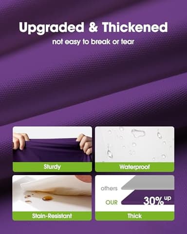 Pureegg Plastic Table Cloth Disposable 20 Pack, 54 x 108 Inch Table Cloths, Graduation Decorations Class of 2025, Graduation Party Tablecloths, Rectangle, Plastic Cover, Leakproof & Sturdy, Purple - Image 3