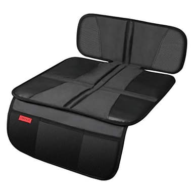 Kaiphy Car Seat Protector - Seat Protection Mat - Thick Padding - Durable, Waterproof Fabric, Leather Reinforced Corners & 3 Pockets for Handy Storage Black - Image 1