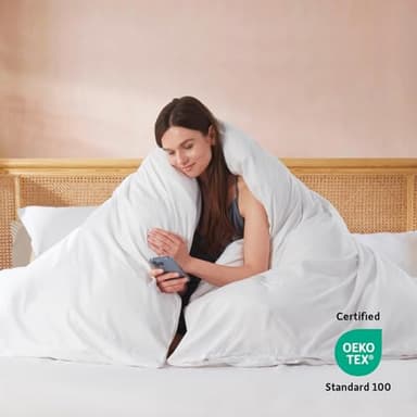 Nestl White Duvet Cover Queen Size - Soft Double Brushed Queen Duvet Cover Set, 3 Piece, with Button Closure, 1 Duvet Cover 90x90 inches and 2 Pillow Shams - Image 3