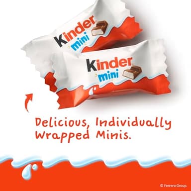 Kinder Chocolate Mini, 29.2 oz Bulk Pack, Up to 138 Minis, Milk Chocolate Bar with Creamy Milky Filling, Individually Wrapped Candy - Image 5