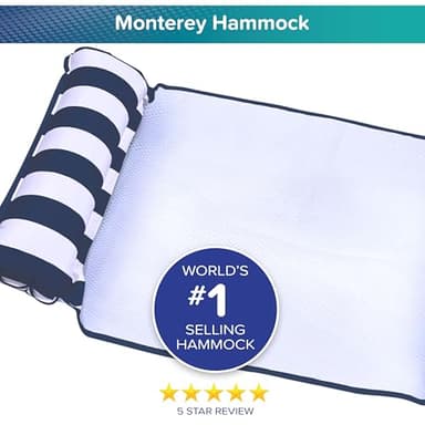 Aqua Original 4-in-1 Monterey Hammock Pool Float & Water Hammock – Multi-Purpose, Inflatable Pool Floats for Adults – Patented Thick, Non-Stick PVC Material – Navy - Image 6