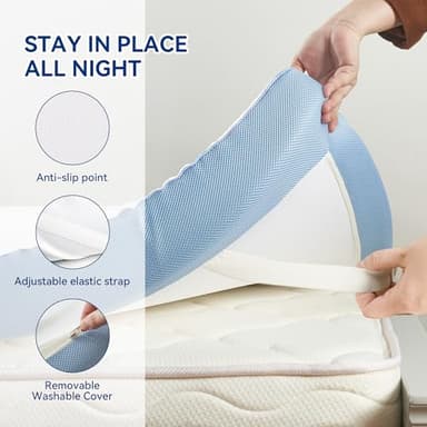 4 Inch Firm Mattress Topper Queen Size 60x80 Inch Extra Support, Gel-Infused High-Density Memory Foam Mattress Bed Topper for Pain Relief, CertiPUR-US Certified - Image 5