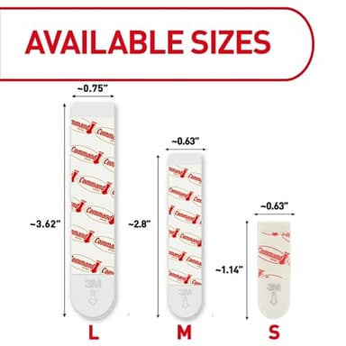 Command Damage Free Hanging Strips for Large Wall Hooks, Removable Adhesive, No Tools, 20 White Strips - Image 2
