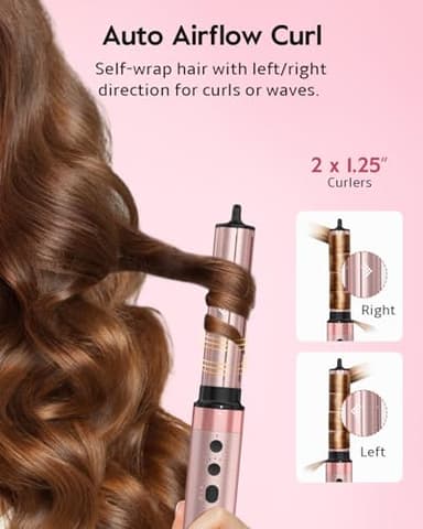 Brightup 5 in 1 High-Speed Hot Air Styler, 1400W Powerful 120000RPM Hair Dryer Brush, Negative Ions Thermal Brush, Cool Shot Button, Curler, Volumizer, Straighter, No Heat Damage, with Travel Bag - Image 4
