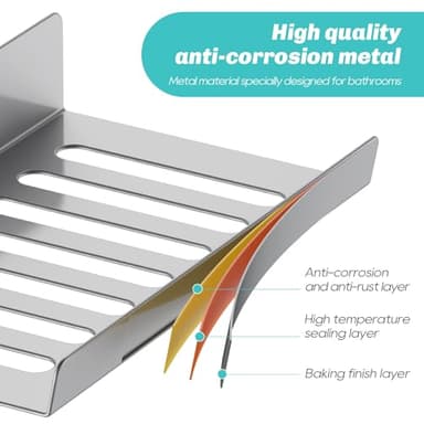 Towel Racks for Bathroom - Bathroom Towel Storage Rack Wall Mounted, Grey Wall Towel Holder for Rolled Towels - Image 6