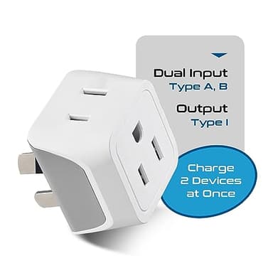 Ceptics Australia Power Plug Adapter, 2 in 1 Type I Plug Adapter, US to Australia , China, New Zealand Power Adapter with Dual USA Inputs, CE, RoHS - 3 Pack - Image 4