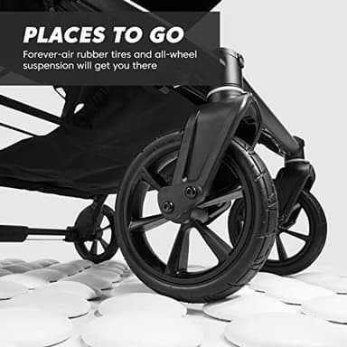 Baby Jogger City Mini GT2 All-Terrain Double Stroller with Forever Air Rubber Tires and All-Wheel Suspension Pike Exclusive Includes Belly Bars Leatherette Handlebar and Premium Fabric - Image 2