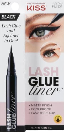 KISS Lash GLUEliner, 2-in-1 Felt-Tip Eyelash Adhesive and Eyeliner, Matte Finish, Foolproof Application, Easy Touch-Up, 0.03 Fl Oz.- Black, Packaging May Vary - Image 2