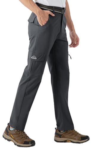 Rdruko Men's Hiking Pants Lightweight Quick Dry Water Resistant Outdoor Travel Work Fishing Pants 6 Pockets (Dark Gray,US 36) - Image 7
