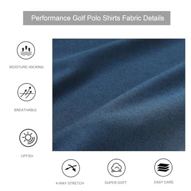 Alex Vando Mens Golf Shirt Moisture Wicking Quick-Dry Short Sleeve Casual Polo Shirts for Men,Navy,XL - Image 5