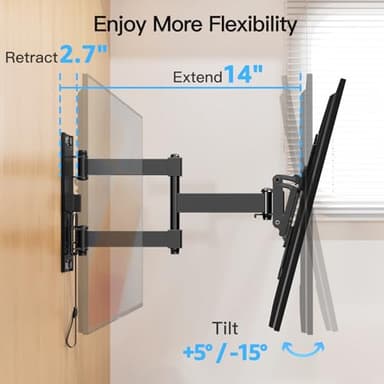 MOUNTUP Lockable RV TV Mount for 13-43 Inch TVs - Full Motion Swivel RV TV Bracket with Pull Cord Lock, Space Saving Design for Camper, Trailer, Motorhome, Truck - Max 33lbs & VESA 200x200mm, MU2101 - Image 4