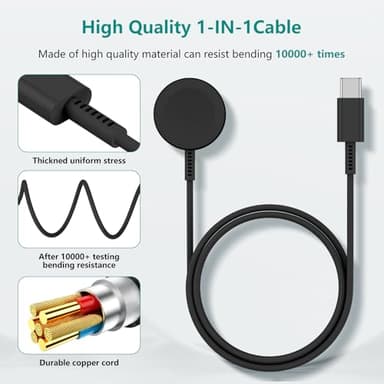 Upgraded Apple Watch Charger, Magnetic iWatch Fast Charger to USB C Cable 6ft with USB C Charger Block for iWatch Series Ultra/9/8/7/6/SE/SE2/5/4/3, Black - Image 5