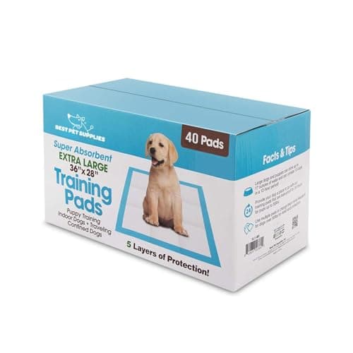 Best Pet Supplies XL Puppy Pads 40 Count - Super Absorbent Dog Training Pads, Quick-Dry, Odor Control, Disposable Pee Pads, Leak-Proof Wee Wee Pads for Indoor Dogs – Baby Blue XL, 40 Pack - Image 1