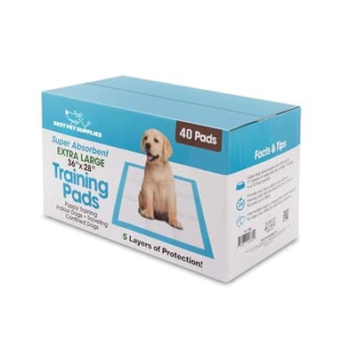 Best Pet Supplies XL Puppy Pads 40 Count - Super Absorbent Dog Training Pads, Quick-Dry, Odor Control, Disposable Pee Pads, Leak-Proof Wee Wee Pads for Indoor Dogs – Baby Blue XL, 40 Pack - Image 1