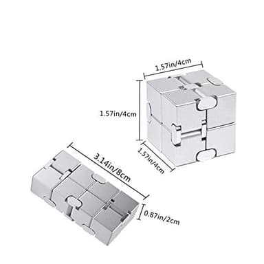 JOEYANK Fidget Cube New Version Fidget Finger Toys - Metal Infinity Cube Prime for Stress and Anxiety Relief/ADHD, Ultra Durable Sensory Gifts for Adults and Teens Kids - Image 2