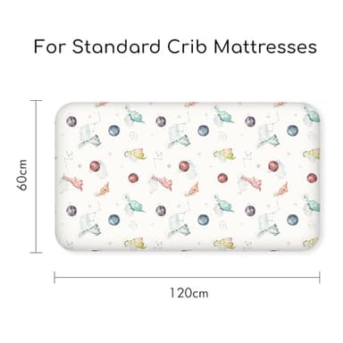Nap Mat Sheet 47"x24", 3 Pack Dinosaur Baby Crib Sheets Fitted Elastic Corners, Preschool Day Care Rest Mat Cover, Soft Breathable - Compatible with Regalo My Cot, Joovy Travel Cot - Image 6