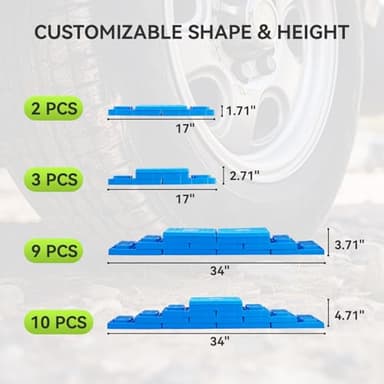 RVMATE RV Leveling Blocks 12 Pack, Heavy Duty Camper Leveling Blocks, Leveling Blocks for RVs, Reduce Trailer Movement, Trailer Leveling Blocks Great for Single and Dual Wheels - Image 4