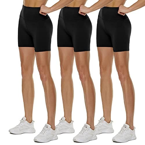 QGGQDD 3 Pack High Waisted Biker Shorts for Women – 3"/ 5"/ 8" Black Workout Yoga Compression Tummy Control Shorts for Running Clothing - Image 1