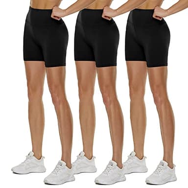 QGGQDD 3 Pack High Waisted Biker Shorts for Women – 3"/ 5"/ 8" Black Workout Yoga Compression Tummy Control Shorts for Running Clothing - Image 1