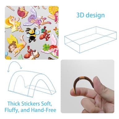 Kalysky Dress Up Sticker Books for Girls Ages 3+, Reusable Puffy 3D Sticker Books for Toddlers, Include Princess Mermaid Fairy and Fashion Girl,Activity Books for Toddlers 3-5 - Image 5