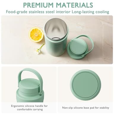 YunBaby 22oz Portable Breast Milk Cooler, Game-changer with 360° Total Cooling Gel Ice Pack for 30 Hours, Baby Travel Breastfeeding Essential Chiller with 2pcs Bottles for Breastmilk Storage(Green) - Image 7