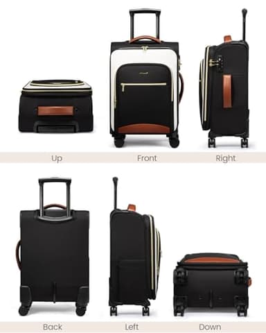 LOVEVOOK Carry On Luggage 22x14x9 Airline Approved, 20 Inch Softside Suitcases with Wheels, Lightweight Spinner Carry on Suitcase with TSA Lock, Water-Resistant Large Capacity Luggage for Travel - Image 9