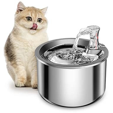 Homtyler Cat Water Fountain, Stainless Steel Inside Ultra-Quiet Pump, 2L/67oz Automatic Dog Dispenser Water Bowl, Multiple Pets Water Fountain - Image 1