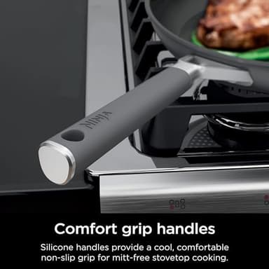 Ninja Pots and Pans Set Non Stick | Comfort Grip 10-Piece Cookware Set with NeverStick | Frying Pan, Sauce Pan With Lid, Stock Pot with Lid, Nonstick, Dishwasher Safe, Oven Safe to 400°F, CW69010 - Image 2