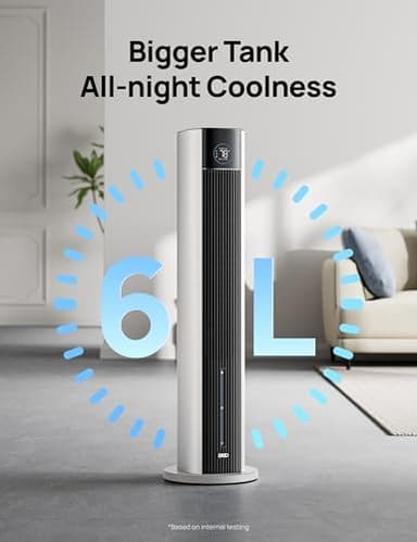 Dreo Evaporative Air Swamp Cooler, 43" Cooling Fans that Blow Cold Air 2025 Upgraded, 85° Oscillating Floor Fan for Bedroom, Easy Cleaning, APP Control, Ice Packs, 4 Speeds & 4 Modes, 12H Timer, White - Image 4