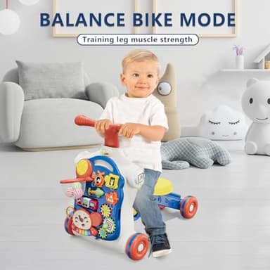 HYES 5 in 1 Baby Push Walker for Baby Boy, Activity Center Learning to Walk, Sit to Stand, Early Learning Push Toys for Infant 12 Months, Walking Toys Gift for Toddler Boys, Blue - Image 7