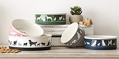 Bone Dry Dog Bone Ceramic Pet Bowl & Canister, Small, 4.25x2, Hunter Green, 2 Count - Image 6