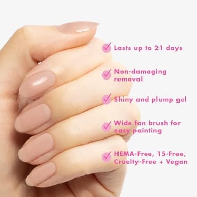 Olive & June Gel Polish | UV LED Nail Lamp Needed | Long Lasting Formula | Up to 21 Days of Wear | Damage-Free Removal | Salon-Quality Manicure at Home | The Queen Takes Her Tea with Milk Sheer Mauve - Image 5