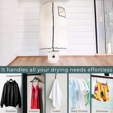 Portable Electric Clothes Dryer, Hot Air Drying System with Temperature Control. Compatible with our SMART IRONING MACHINE - Image 2