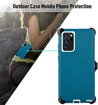Galaxy Note 20 Ultra Case,Drop Protection Full Body Rugged Heavy Duty Case,Shockproof/Drop/Dust Proof 3-Layer Protective Durable Cover for Samsung Note 20 Ultra (Seas Blue/White with Belt Clip - Image 7