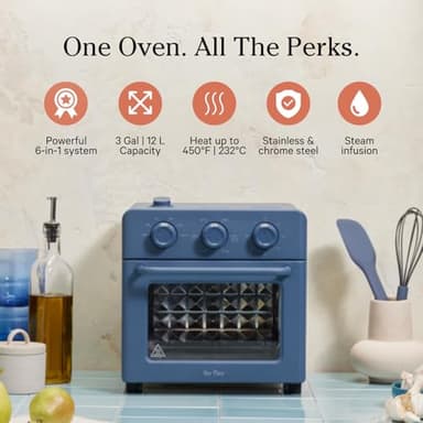 Our Place Wonder Oven | 6-in-1 Air Fryer & Toaster Oven with Steam Infusion | Compact, Countertop Friendly, Fast Preheat, Multifunctional | Air Fry, Toast, Roast, Bake, Reheat & Broil | Blue Salt - Image 2