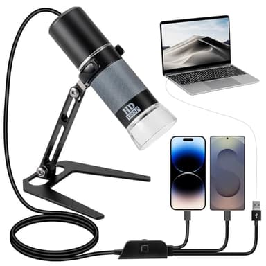 Bysameyee 1080P USB Microscope with Metal Stand, 50X-1000X Handheld Digital Microscope Camera Compatible with iPhone/Android/Windows/Mac - Image 1
