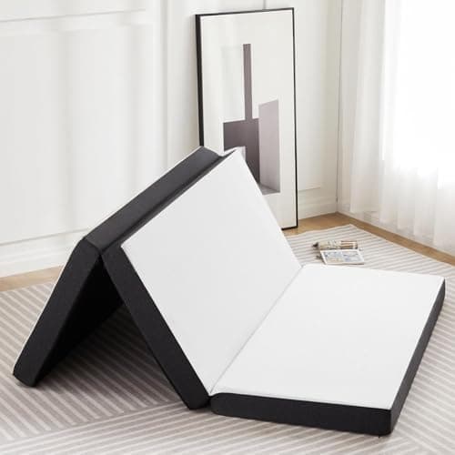 Sweetcrispy Tri-fold Memory Foam Mattress - 4 Inch Single Size Portable Bed Pad, Foldable Floor Mat, Collapsible and Washable Cover with CertiPUR-US Certified, for Travel & Camping & Yoga - Image 1