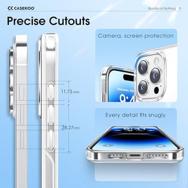 CASEKOO Genuine Official for iPhone 15 Pro Max Case Clear with Magnetic Ring Stand [Compatible with MagSafe] [16FT Military-Grade Protection] Lasting Transparent Slim Phone Grip ProMax Cover 6.7 inch - Image 9